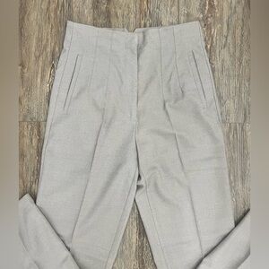 Zara Light Gray High-Waist Trousers